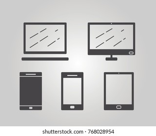 set of icons of responsive screens