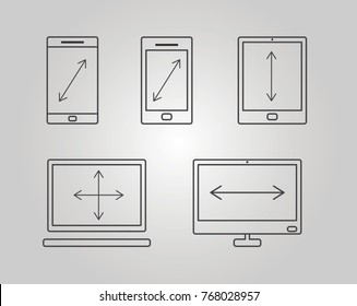 set of icons of responsive screens