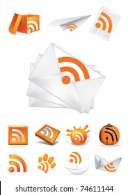 set of icons rss