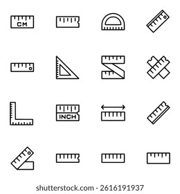 set of icons Ruler vector illustration