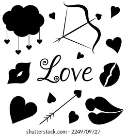 Set of icons for Saint Valentine's Day