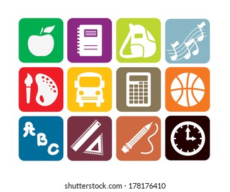 Set of icons for school