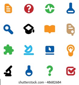 Set of icons for science and education. Vector illustration.