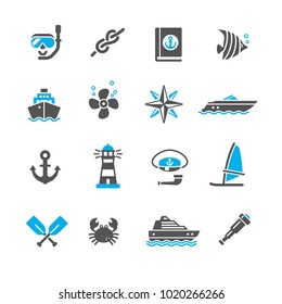 set of icons sea