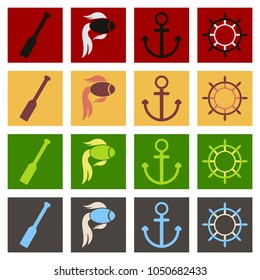 set of icons sea