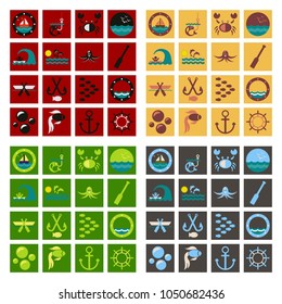 set of icons sea