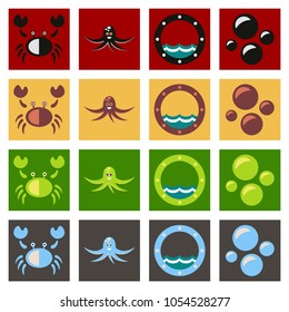 set of icons sea