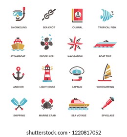 set of icons sea