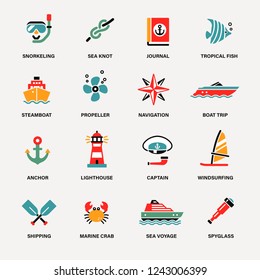 set of icons sea