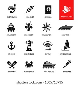 set of icons sea