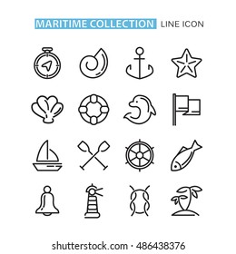 set of icons sea.