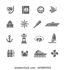 set of icons sea