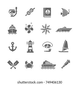 set of icons sea