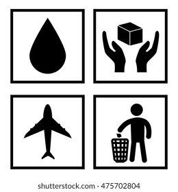 set icons seals delivery service vector illustration design