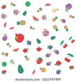 set icons seamless pattern with vegetables	