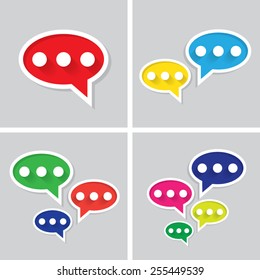Set of icons with shadow vector illustration eps10 : Talk icons.