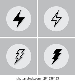 Set of icons with shadow vector illustration eps10 : Bolt icons.