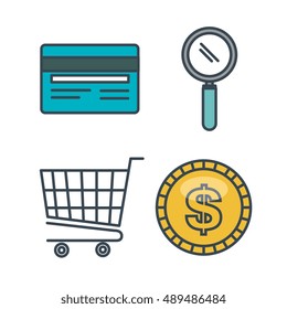set icons shop online design