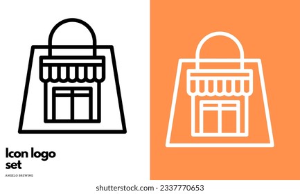 Fijar iconos de cestas de compras y carros Colección de íconos para la tienda como carritos y cestas de compras móviles y tiendas online. 