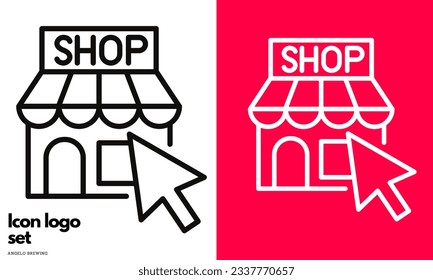 Set icons of shopping baskets and carts Collection of icons for the store such as carts and shopping baskets mobile and online store. 