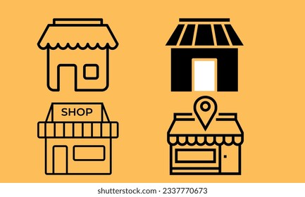 Set icons of shopping baskets and carts Collection of icons for the store such as carts and shopping baskets mobile and online store. 
