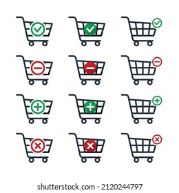 set of icons shopping cart