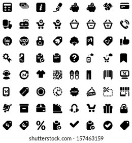 Set of icons for shops and shopping