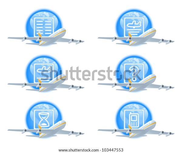 Set Icons Show Flight Status Stock Vector (Royalty Free) 103447553 ...