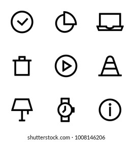Set of icons for simple flat style ui design.