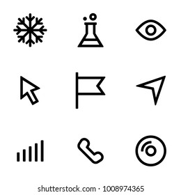 Set of icons for simple flat style ui design.