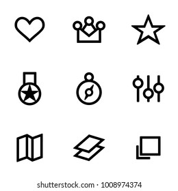 Set of icons for simple flat style ui design.