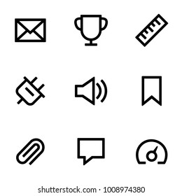 Set of icons for simple flat style ui design.