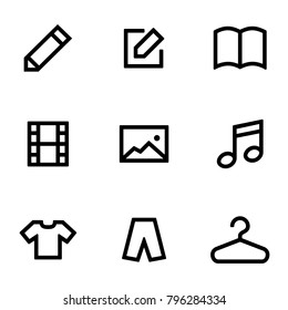 Set of icons for simple flat style ui design.