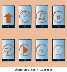 set of icons. smartphone.