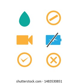 Set of icons. Smartphone icons or smartphone icon button. Vector illustration.