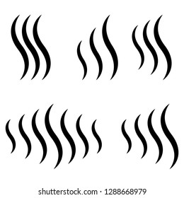 set of icons the smell of perfume, vector sign symbol diffusion, sign of evaporation of the aroma of coffee
