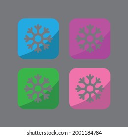 set of icons with snowflakes