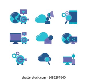 set icons of social media