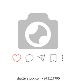 Set of icons for social media mobile app interface