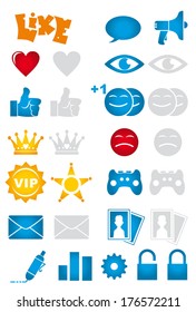 set of icons for the social network