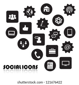 Set of Icons of social network isolated on white background - Vector illustration