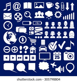 Set of icons of a social network. Isolated. White color. Vector illustration