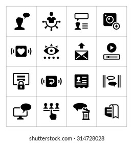 Set icons of social network isolated on white. Vector illustration