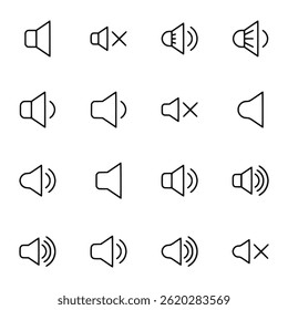 conjunto de iconos Ilustración vectorial de sonido