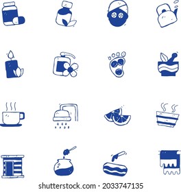 Set of icons for a spa or hair salon