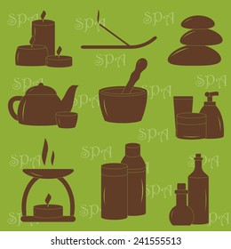 Set of icons with spa objects for your design