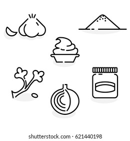 set of icons spices