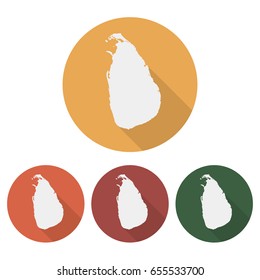 Set of icons Sri Lanka map in a flat style