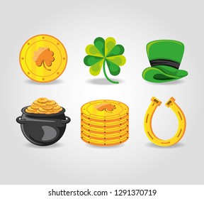 set icons of st patrick day
