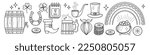 set of icons for St. Patrick's day. linear symbols for a coloring book. contour symbols and signs of Irish traditional culture. stock vector illustration. EPS 10.